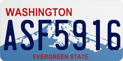 WA license plate ASF5916