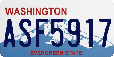 WA license plate ASF5917