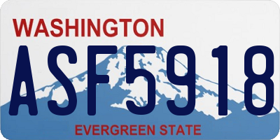 WA license plate ASF5918