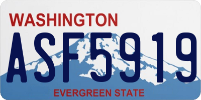WA license plate ASF5919
