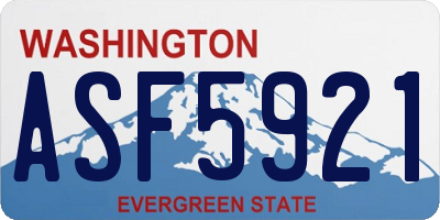 WA license plate ASF5921