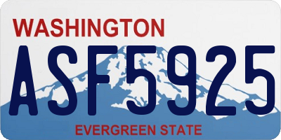 WA license plate ASF5925