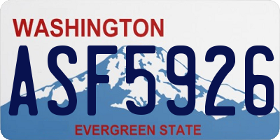 WA license plate ASF5926