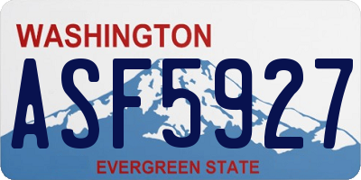 WA license plate ASF5927