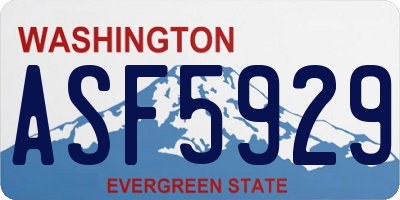 WA license plate ASF5929
