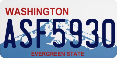 WA license plate ASF5930