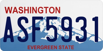 WA license plate ASF5931