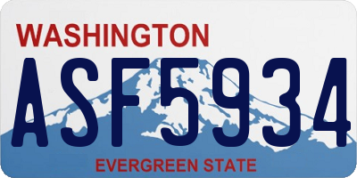 WA license plate ASF5934