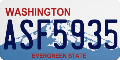 WA license plate ASF5935