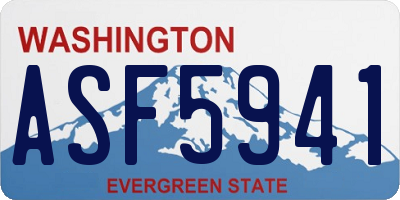 WA license plate ASF5941