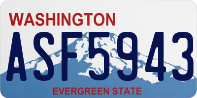 WA license plate ASF5943