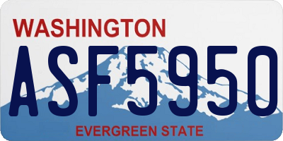 WA license plate ASF5950