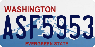 WA license plate ASF5953