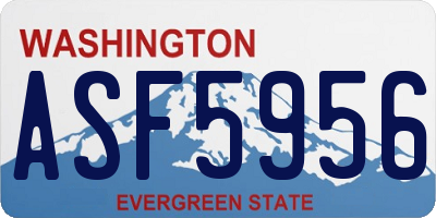 WA license plate ASF5956