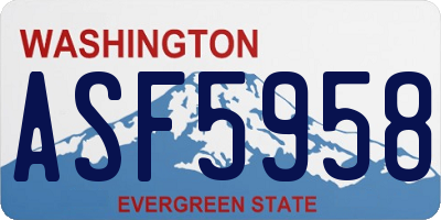 WA license plate ASF5958
