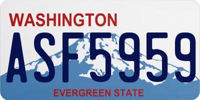 WA license plate ASF5959