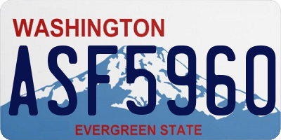 WA license plate ASF5960