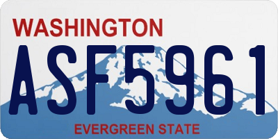 WA license plate ASF5961