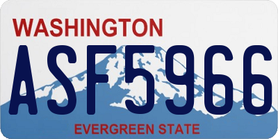 WA license plate ASF5966