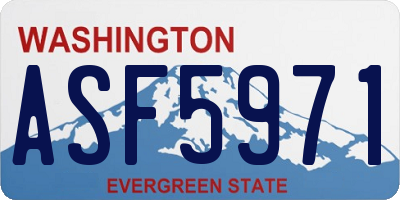 WA license plate ASF5971
