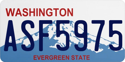 WA license plate ASF5975