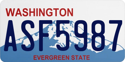 WA license plate ASF5987