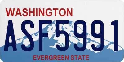 WA license plate ASF5991