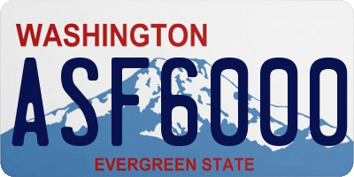 WA license plate ASF6000