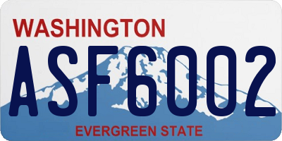 WA license plate ASF6002