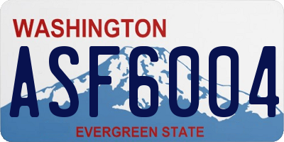 WA license plate ASF6004
