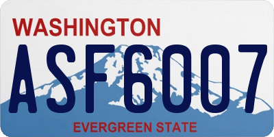 WA license plate ASF6007