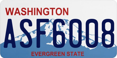 WA license plate ASF6008
