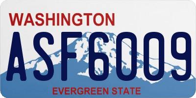 WA license plate ASF6009