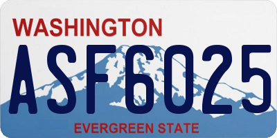 WA license plate ASF6025