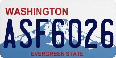 WA license plate ASF6026