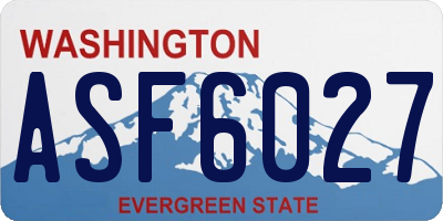 WA license plate ASF6027