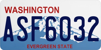 WA license plate ASF6032