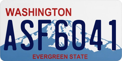 WA license plate ASF6041