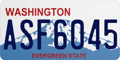 WA license plate ASF6045