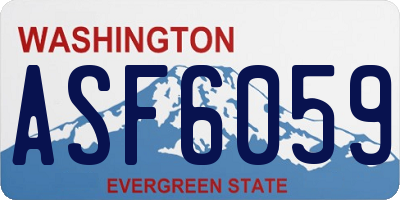 WA license plate ASF6059