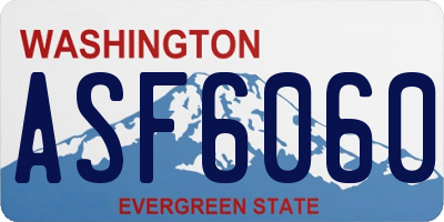 WA license plate ASF6060