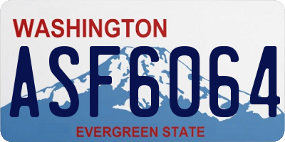 WA license plate ASF6064