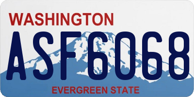 WA license plate ASF6068