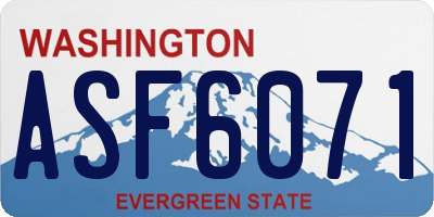 WA license plate ASF6071