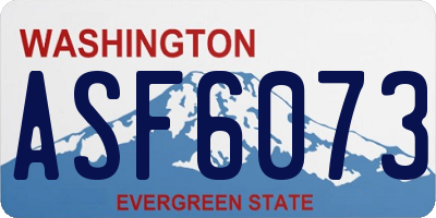 WA license plate ASF6073