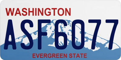 WA license plate ASF6077