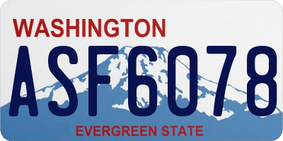WA license plate ASF6078