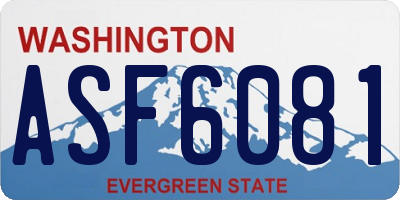 WA license plate ASF6081