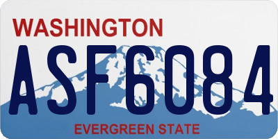 WA license plate ASF6084