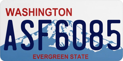 WA license plate ASF6085